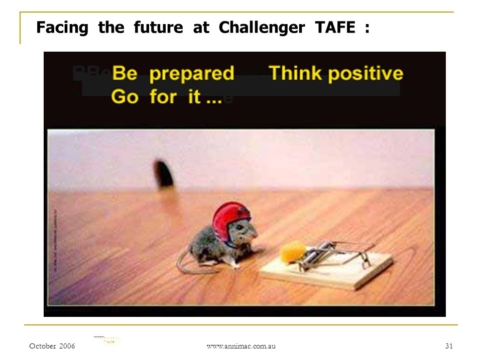 October Facing the future at Challenger TAFE :