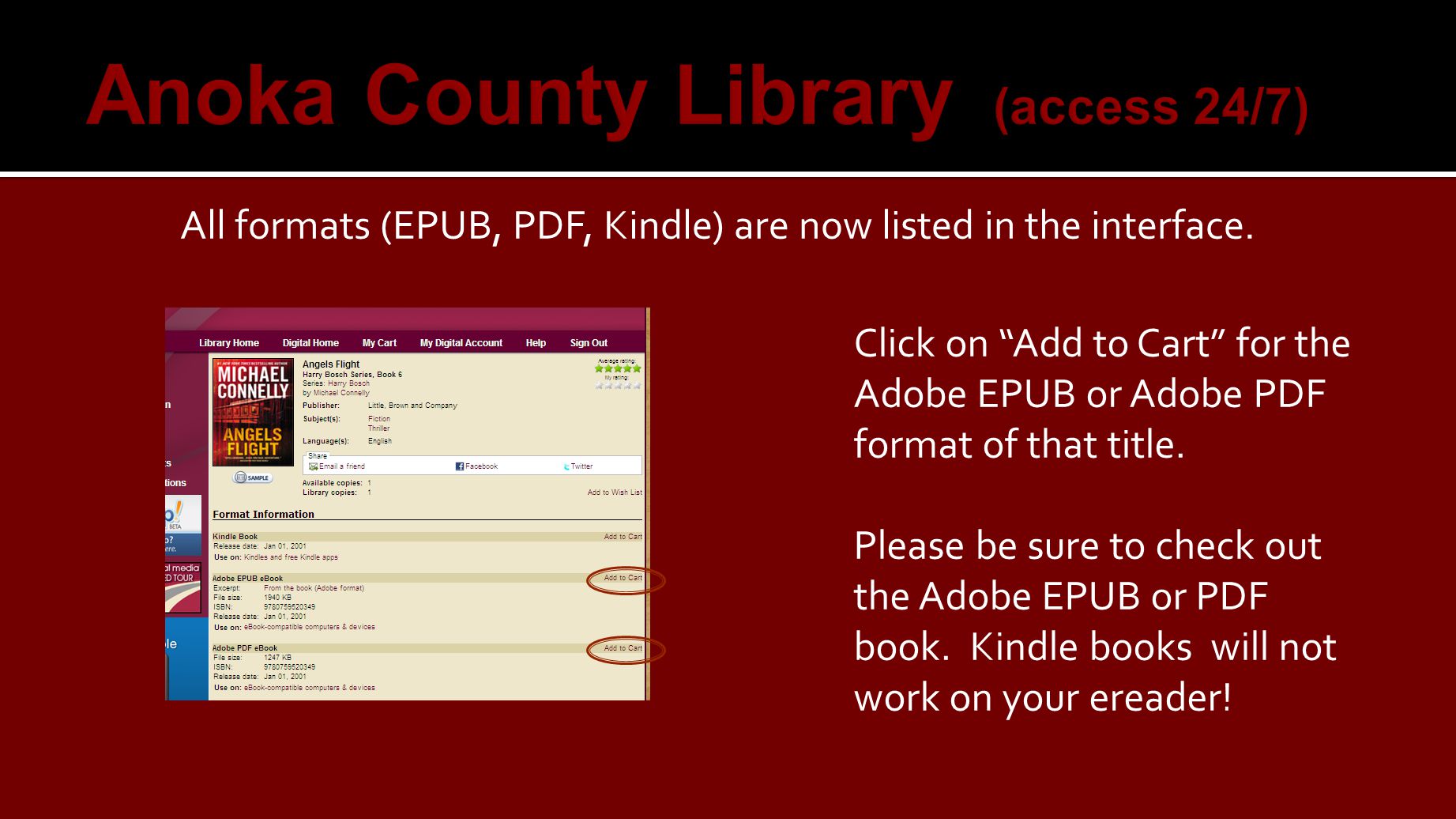 All formats (EPUB, PDF, Kindle) are now listed in the interface.