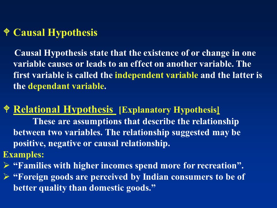 Example how write a hypothesis
