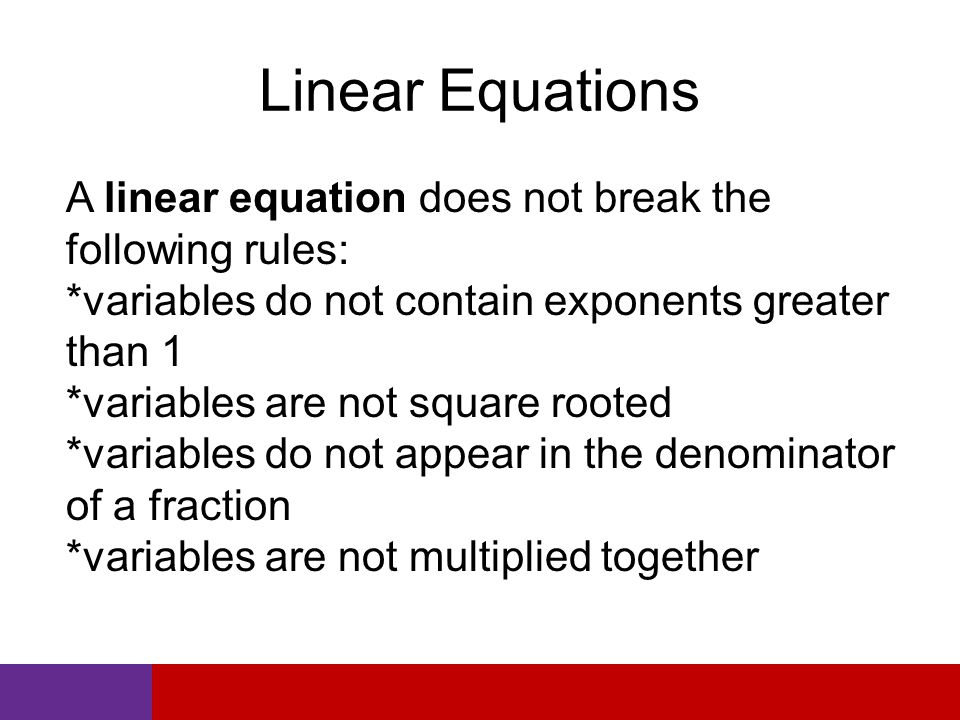 Rules For Linear Equations Talkchannels Section 6 2 Solving Linear Equations Math In Our World Ppt Download