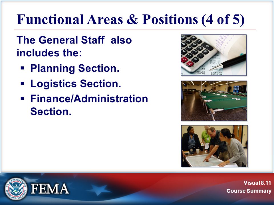 Visual 8.11 Course Summary The General Staff also includes the:  Planning Section.