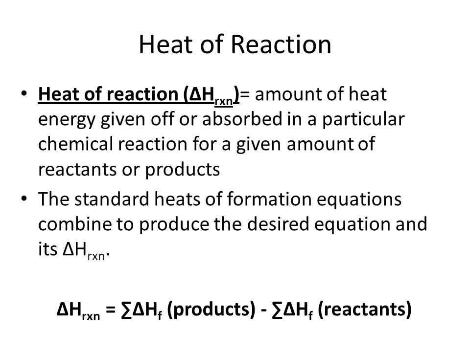 Equation Of Heat Formation Jennarocca Heat Of Reaction Equation Jennarocca