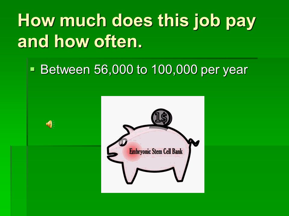 How much does this job pay and how often. BBBBetween 56,000 to 100,000 per year