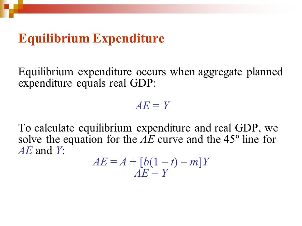 Instructor Meltem Ince Ppt Download Equilibrium Expenditure Occurs When Aggregate Planned Equals Real Gdp Ae Y To Calculate And