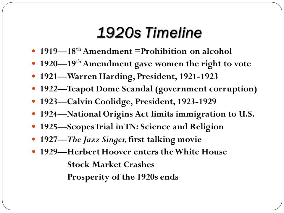 a timeline from the roaring twenties a timeline from the roaring twenties