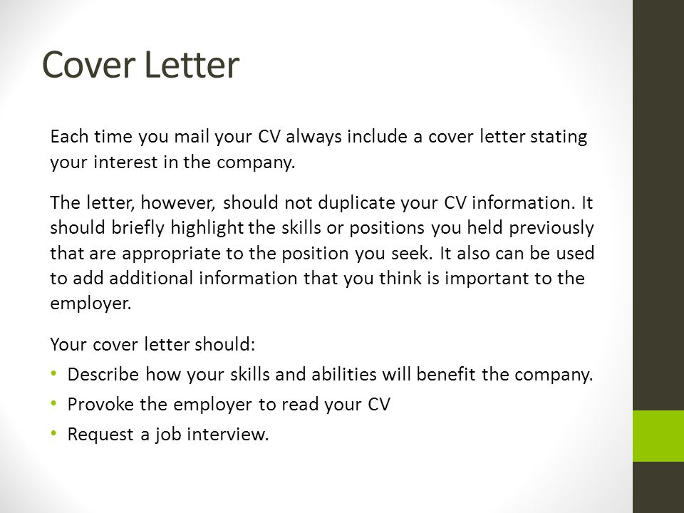 What is cover letter