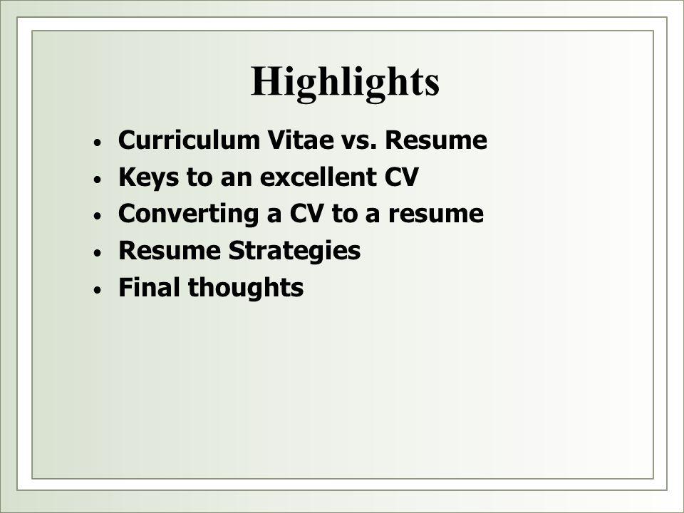 converting resume to cv