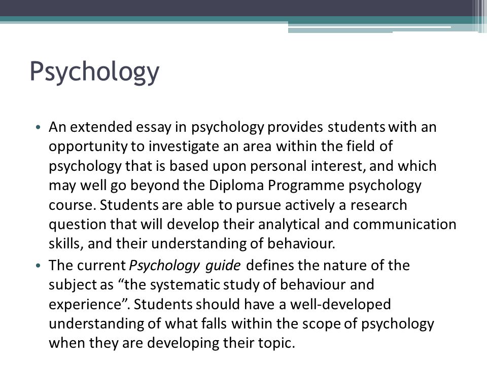 extended essays in psychology extended essays in psychology