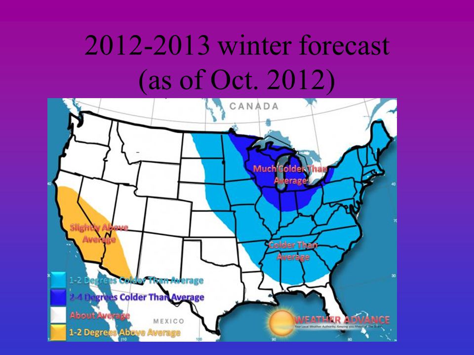 winter forecast (as of Oct. 2012)