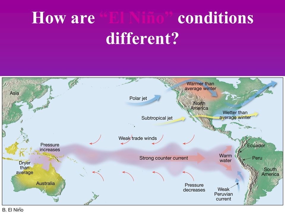 How are El Niño conditions different.