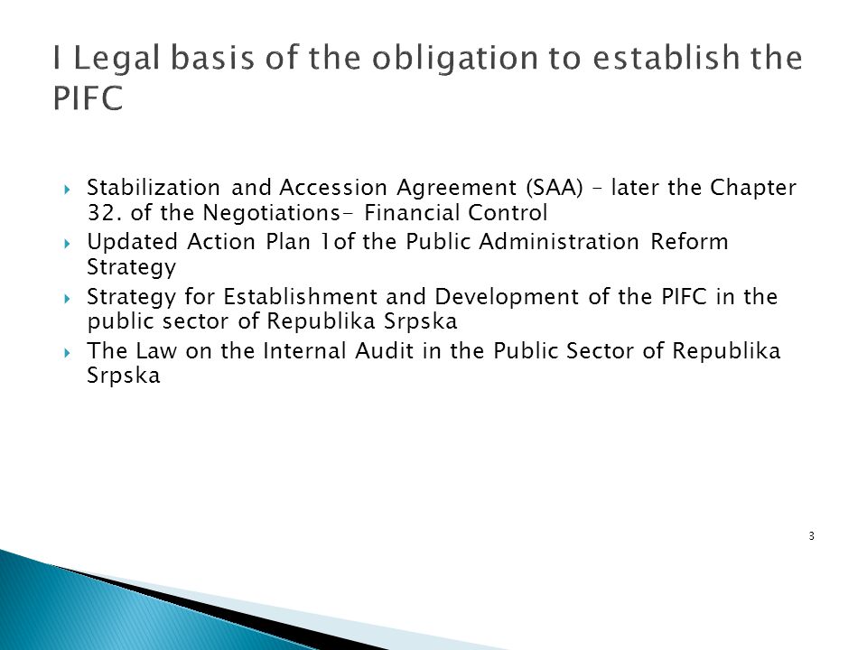  Stabilization and Accession Agreement (SAA) – later the Chapter 32.