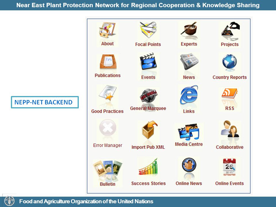 Near East Plant Protection Network for Regional Cooperation & Knowledge Sharing Food and Agriculture Organization of the United Nations NEPP-NET BACKEND