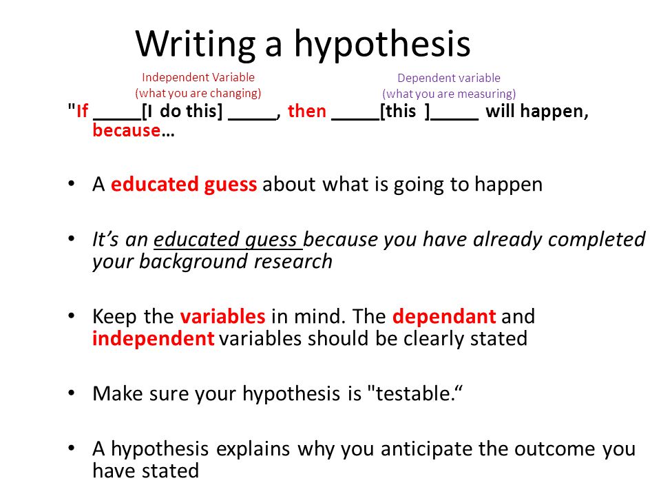 How To Write A Hypothesis For A Research Paper