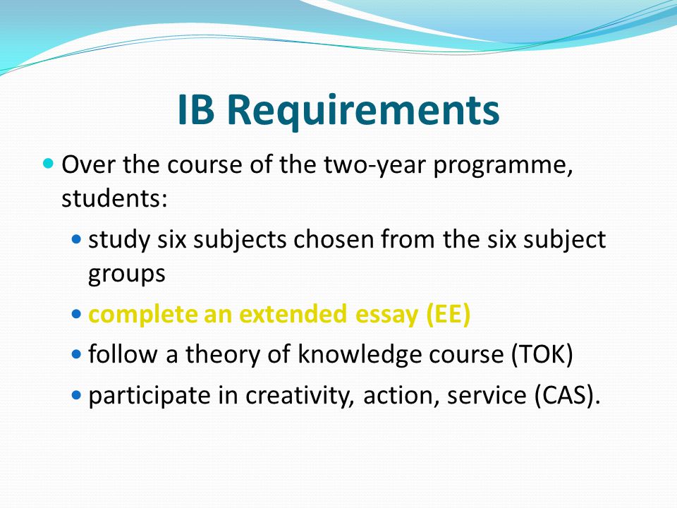 Ib extended essay subject guides