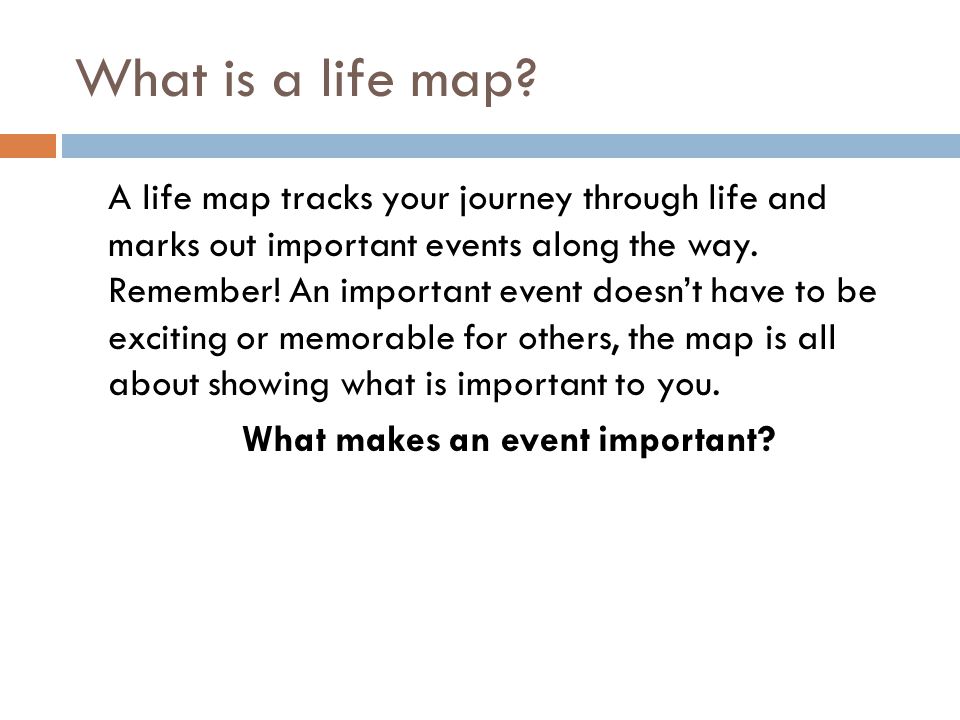 What is a life map.