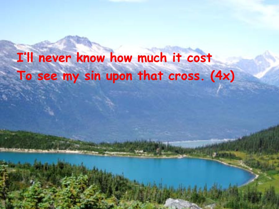 I’ll never know how much it cost To see my sin upon that cross. (4x)