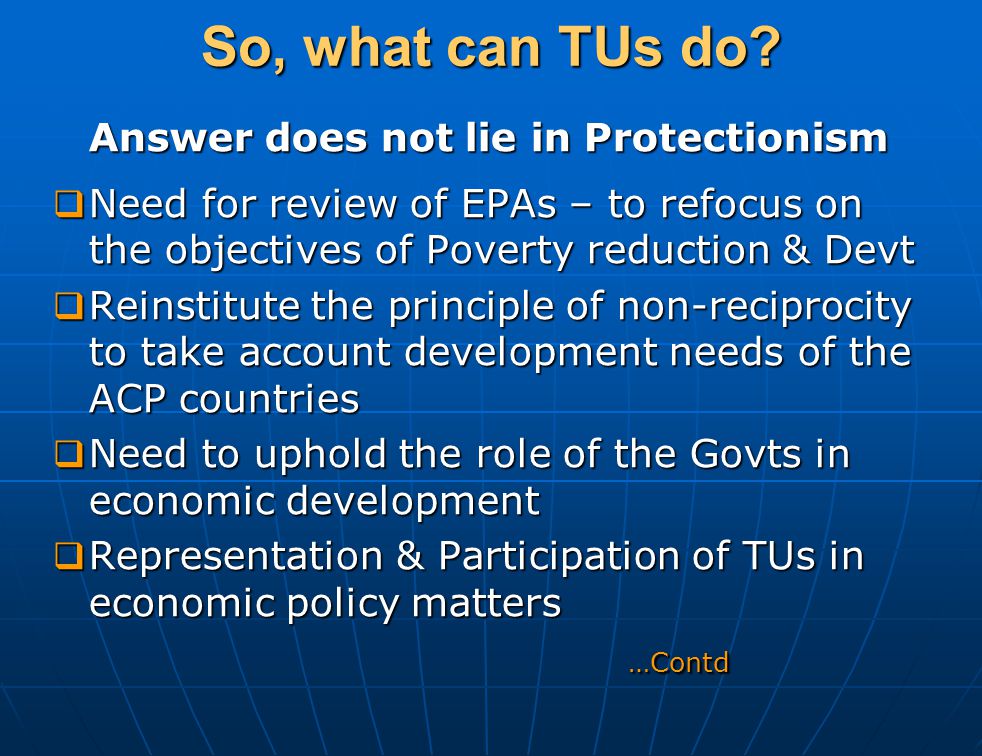 So, what can TUs do.