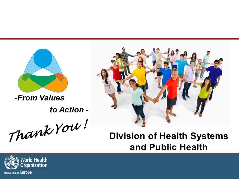 -From Values to Action - Division of Health Systems and Public Health Thank You !