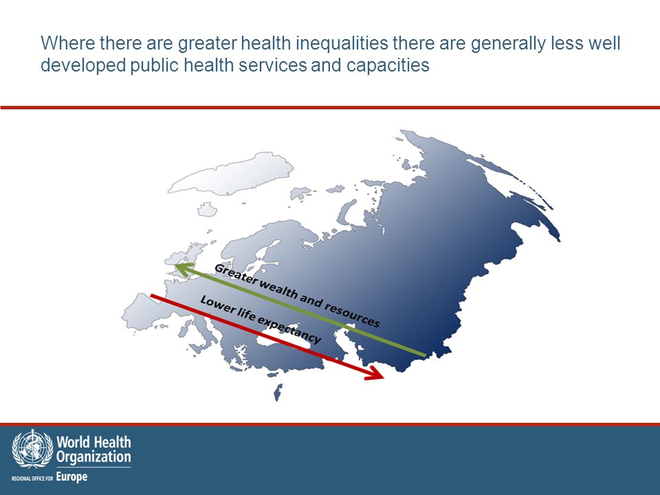 Where there are greater health inequalities there are generally less well developed public health services and capacities