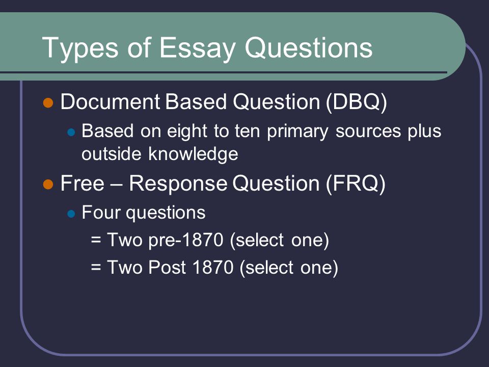 different types of essay questions different types of essay questions