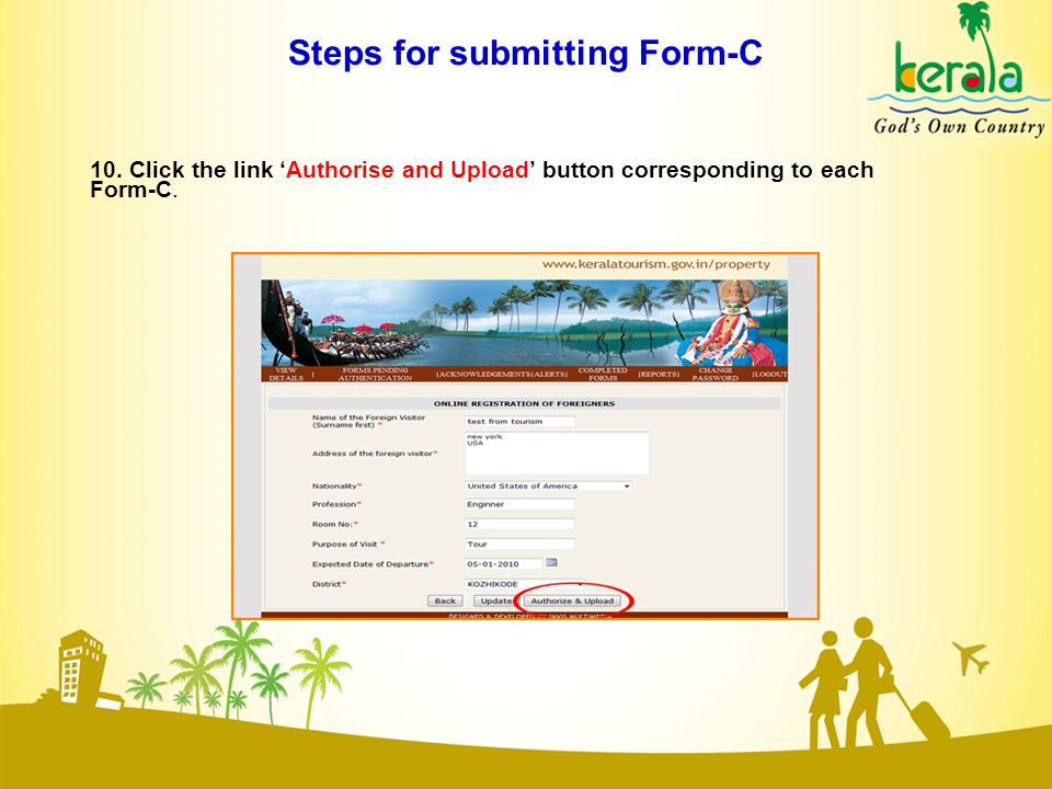 Steps for submitting Form-C 10.