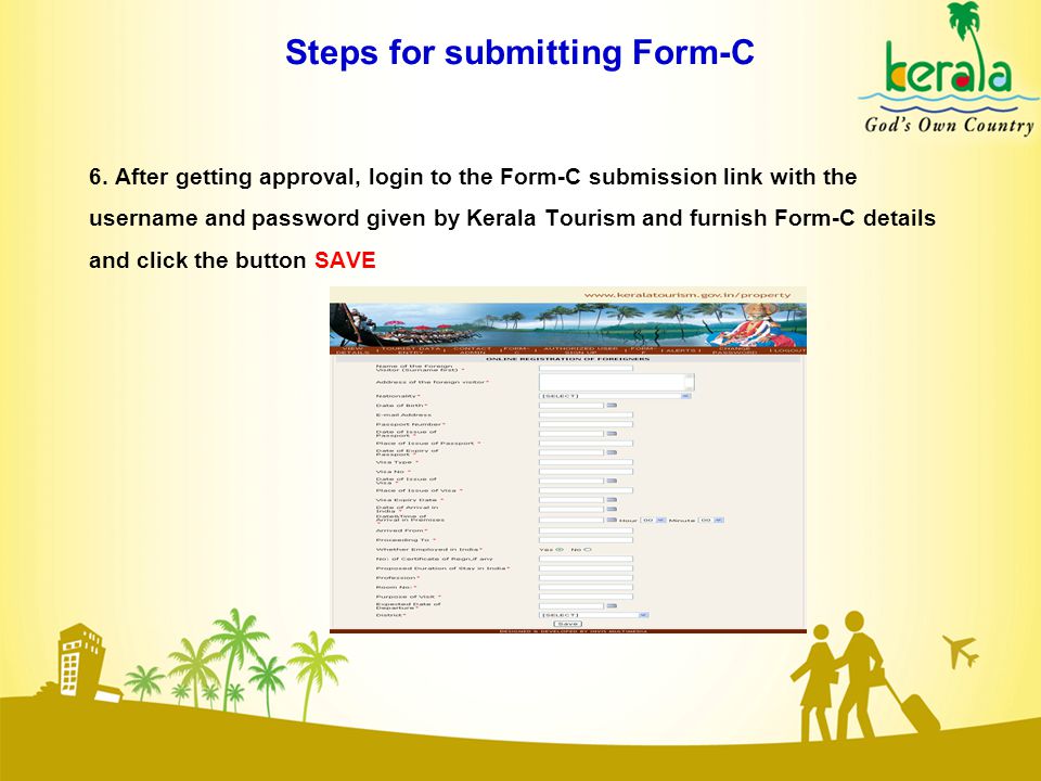Steps for submitting Form-C 6.