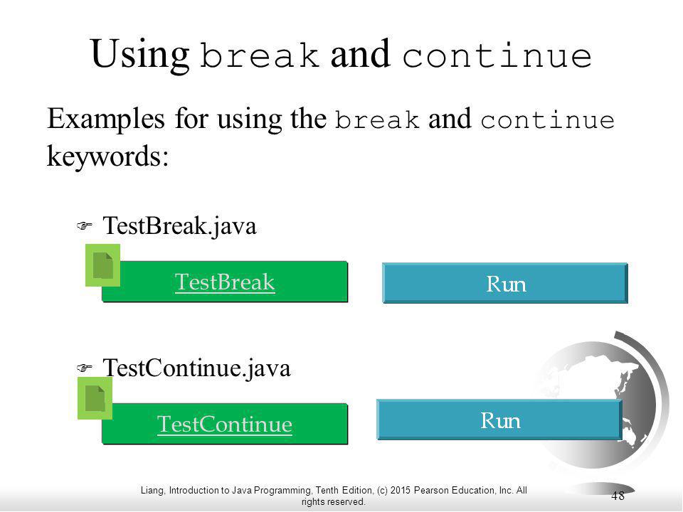 Java Program Using Break And Continue