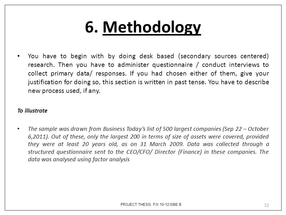 Methodology thesis proposal example