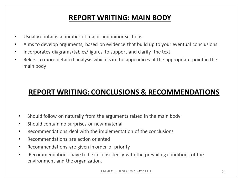 Write conclusions recommendations dissertation