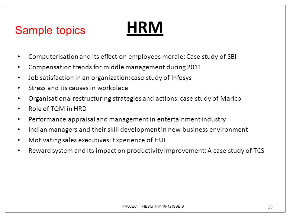 Example of thesis for hrm