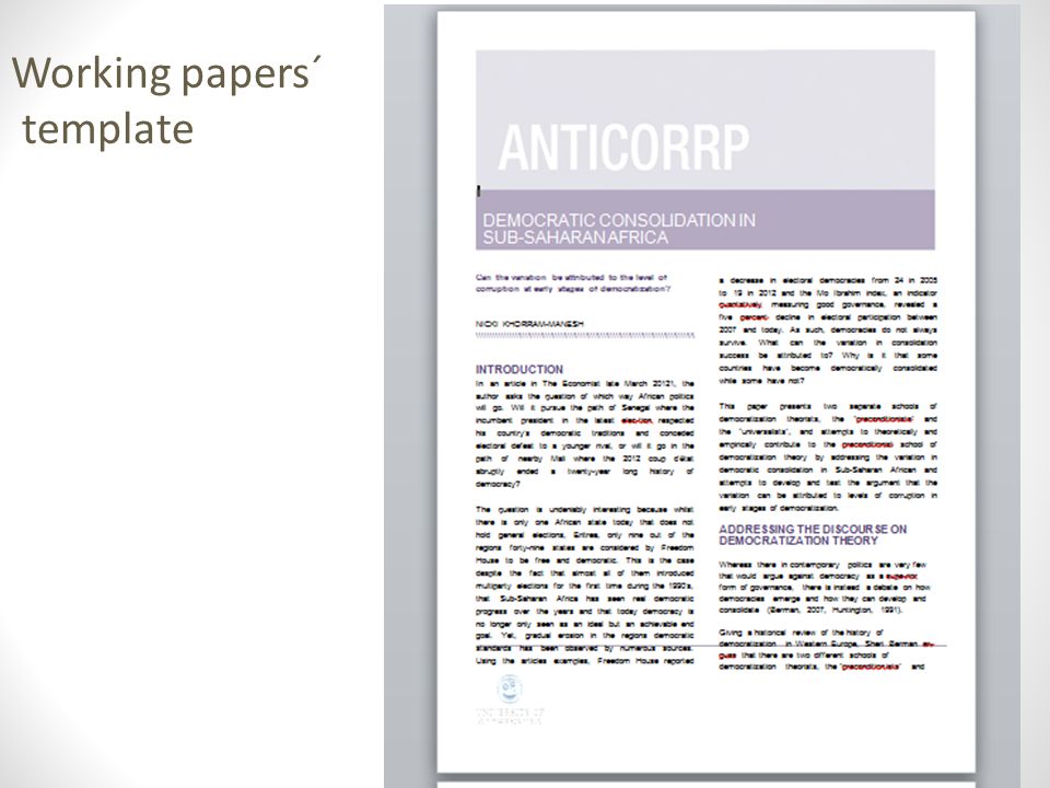 Working papers´ template