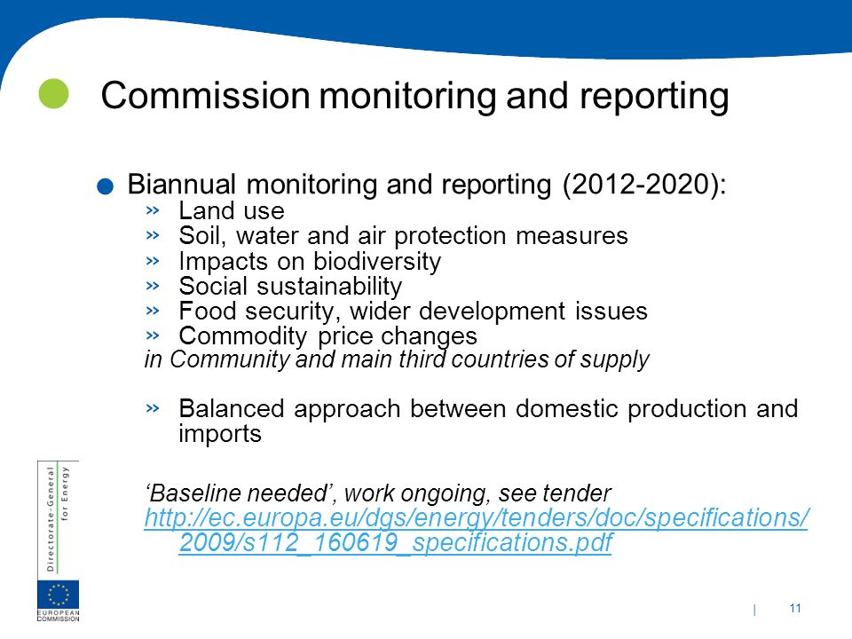 | 11 Commission monitoring and reporting.