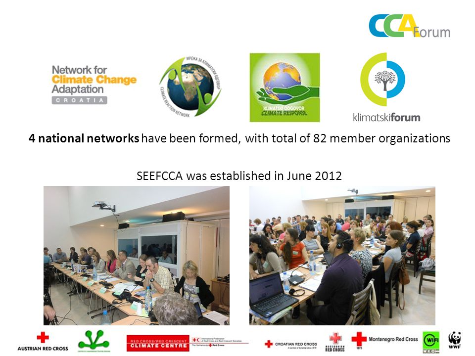 4 national networks have been formed, with total of 82 member organizations SEEFCCA was established in June 2012