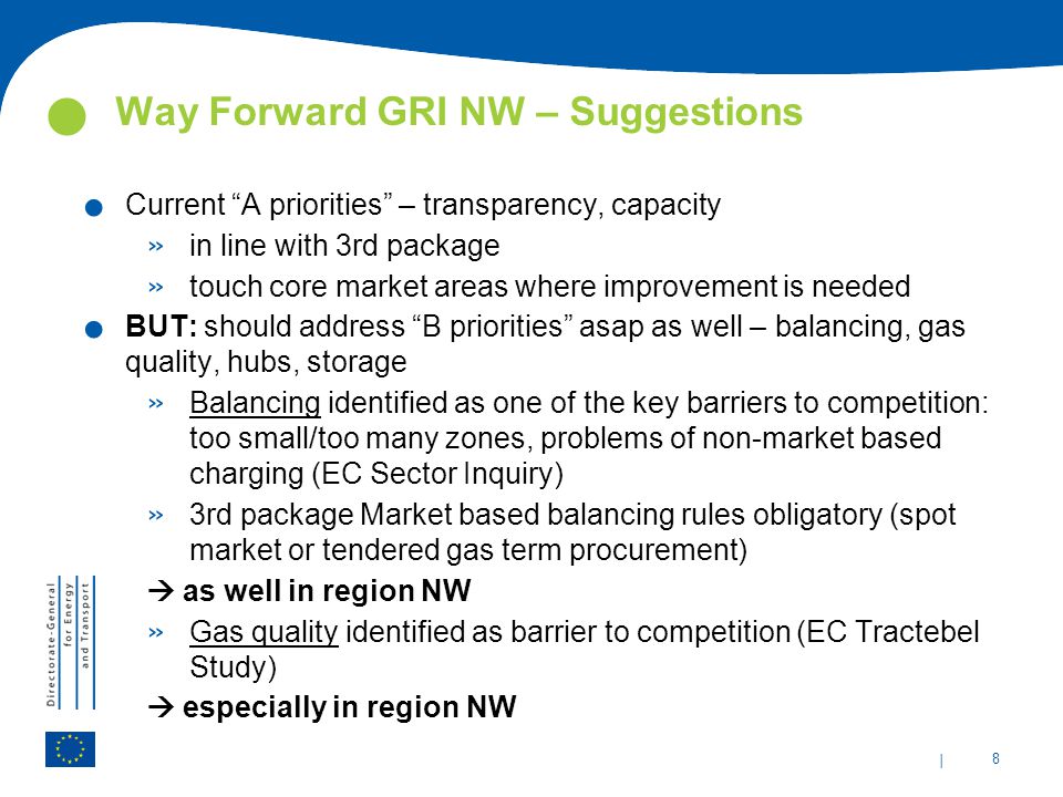 | 8 Way Forward GRI NW – Suggestions.