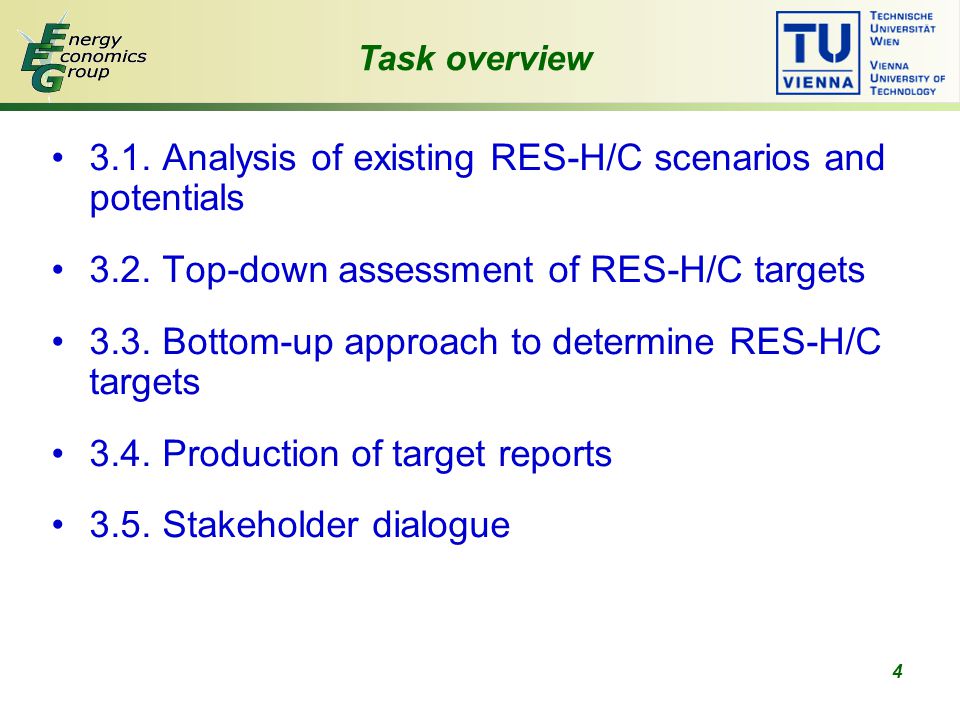 Analysis of existing RES-H/C scenarios and potentials 3.2.