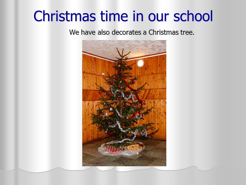 Christmas time in our school We have also decorates a Christmas tree.
