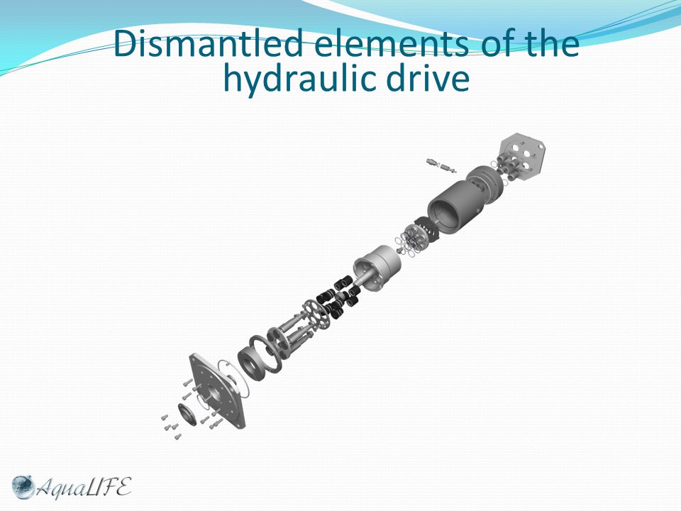 Dismantled elements of the hydraulic drive