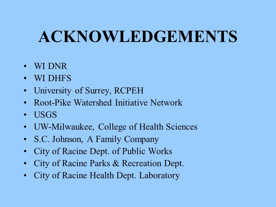 beach pollution source identification field cases racine wi julie racine department of public works