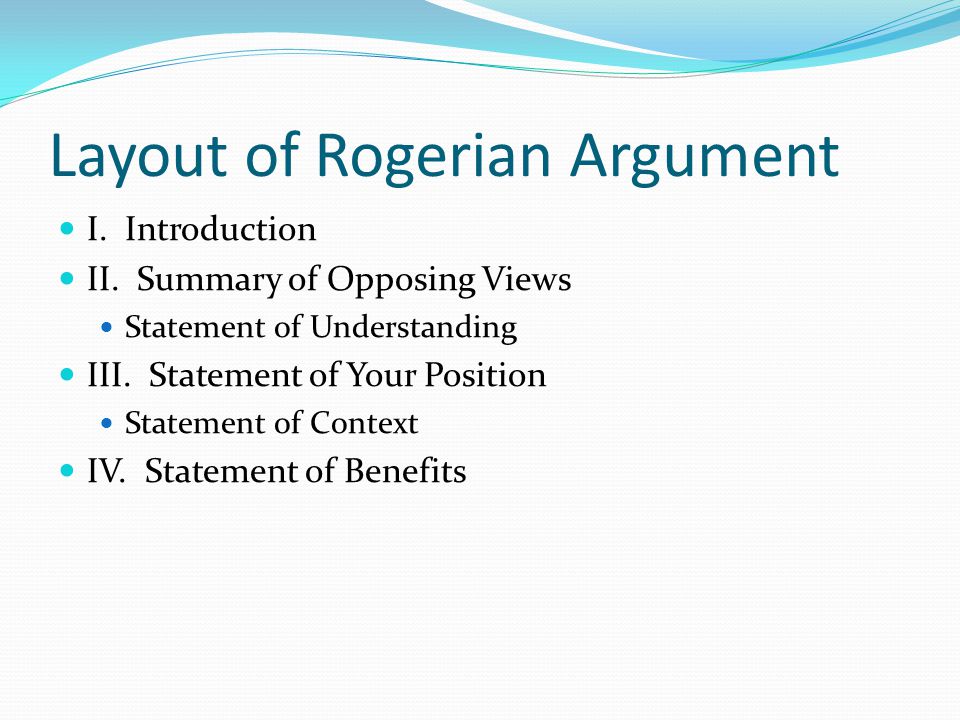 Rogerian argument example