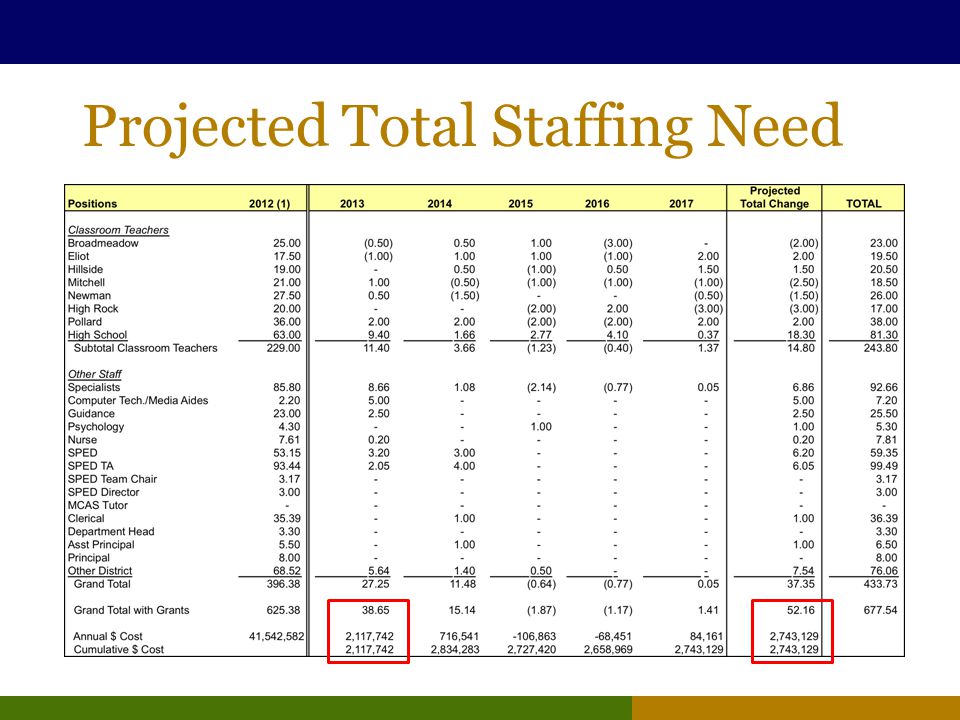 Projected Total Staffing Need