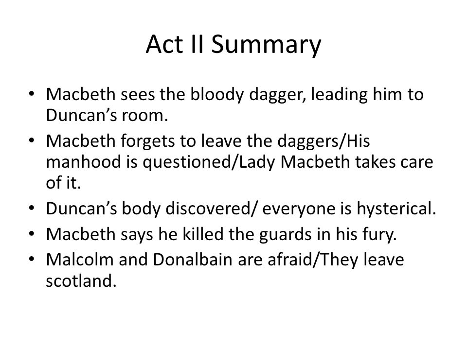 Macbeth notes act 2