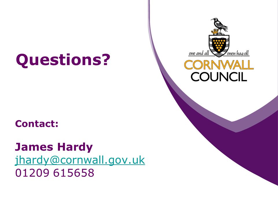 Questions Contact: James Hardy