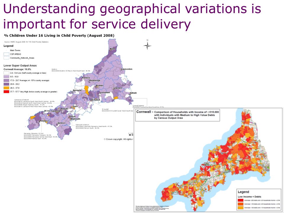 Understanding geographical variations is important for service delivery