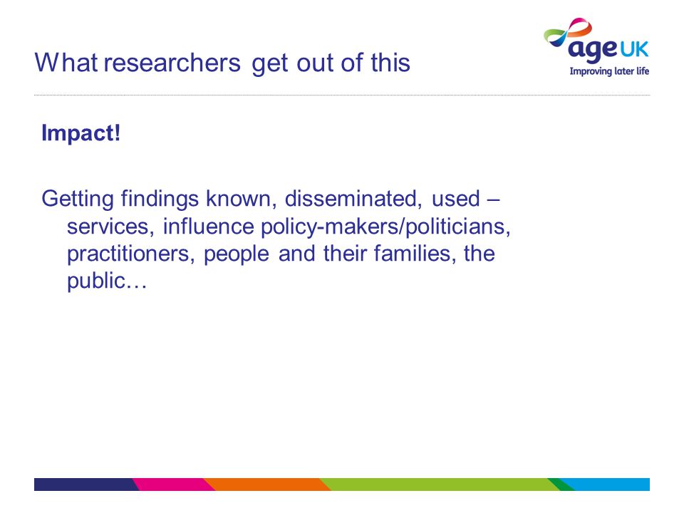 What researchers get out of this Impact.