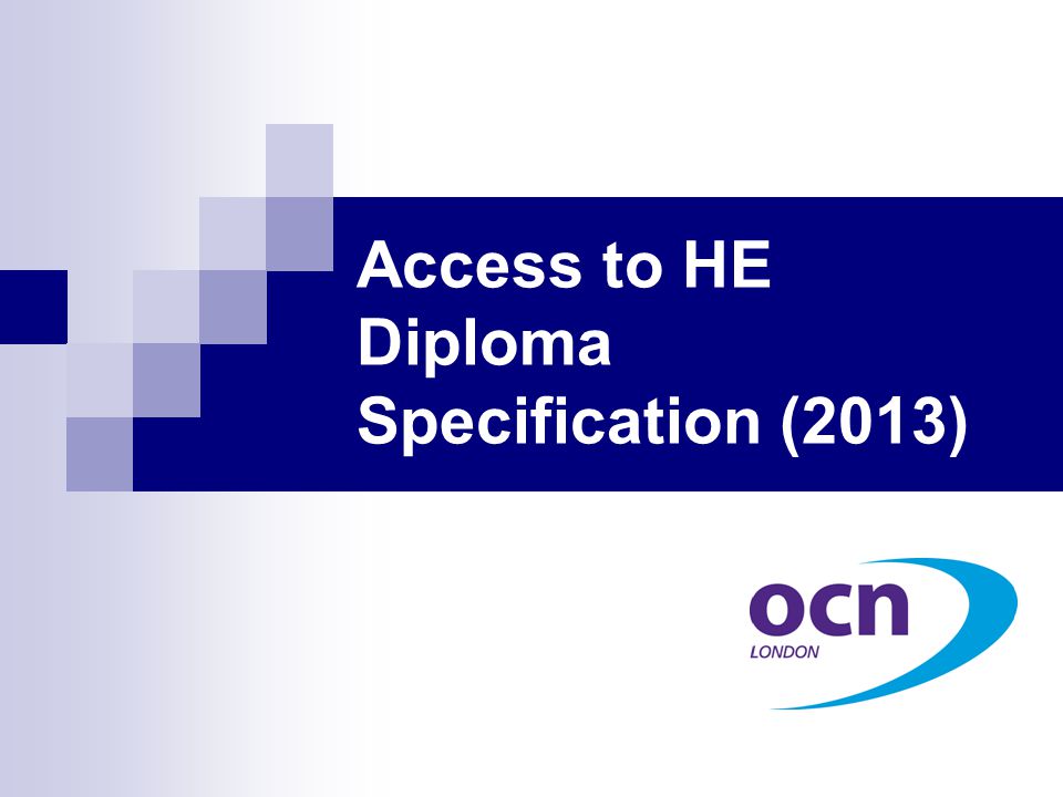 Access to HE Diploma Specification (2013)