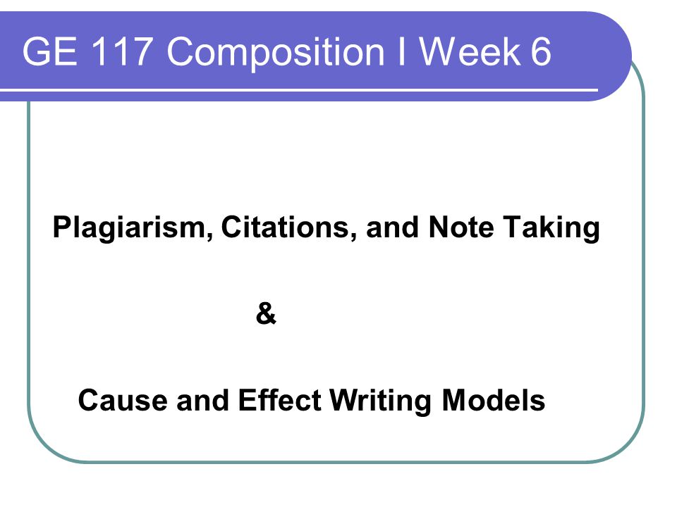 Cause And Effect Model Essay