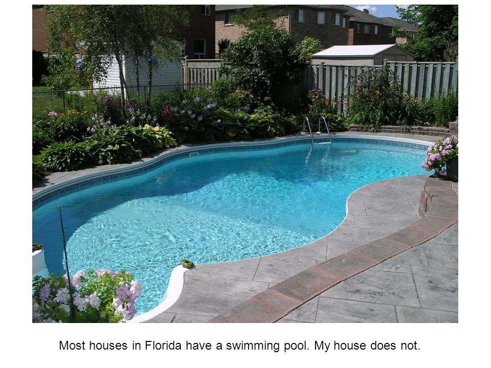 Most houses in Florida have a swimming pool. My house does not.