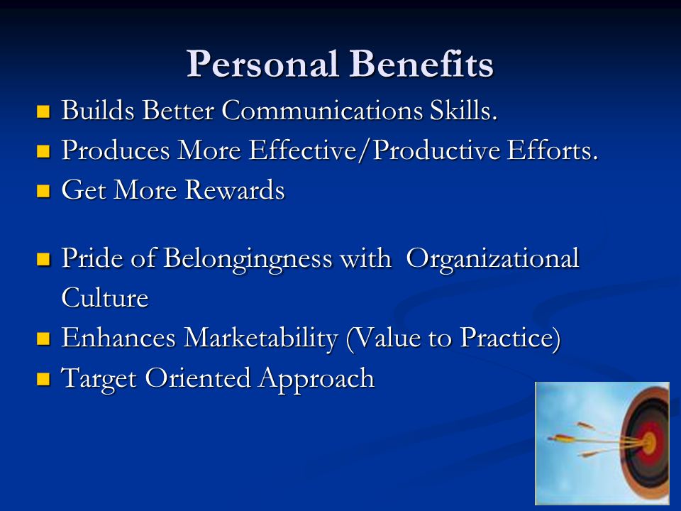 Personal Benefits Builds Better Communications Skills.