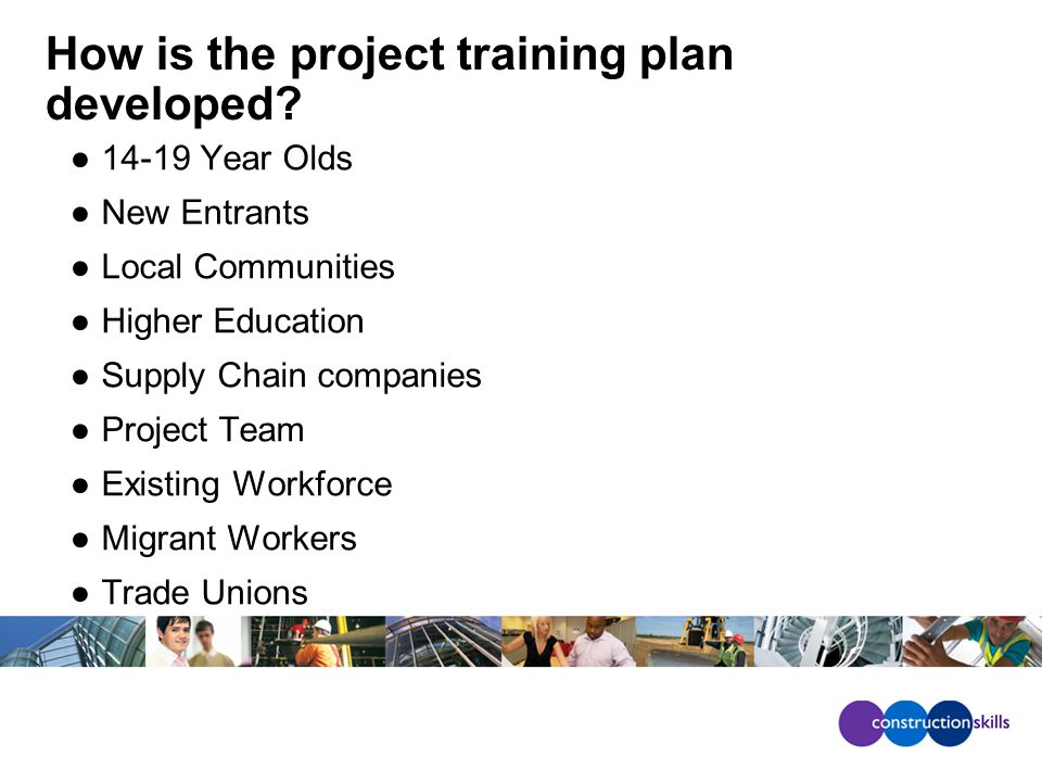 How is the project training plan developed.
