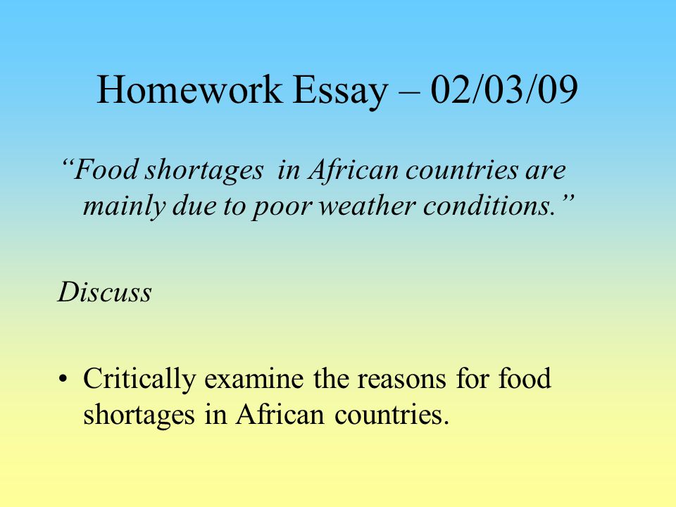Food Shortage